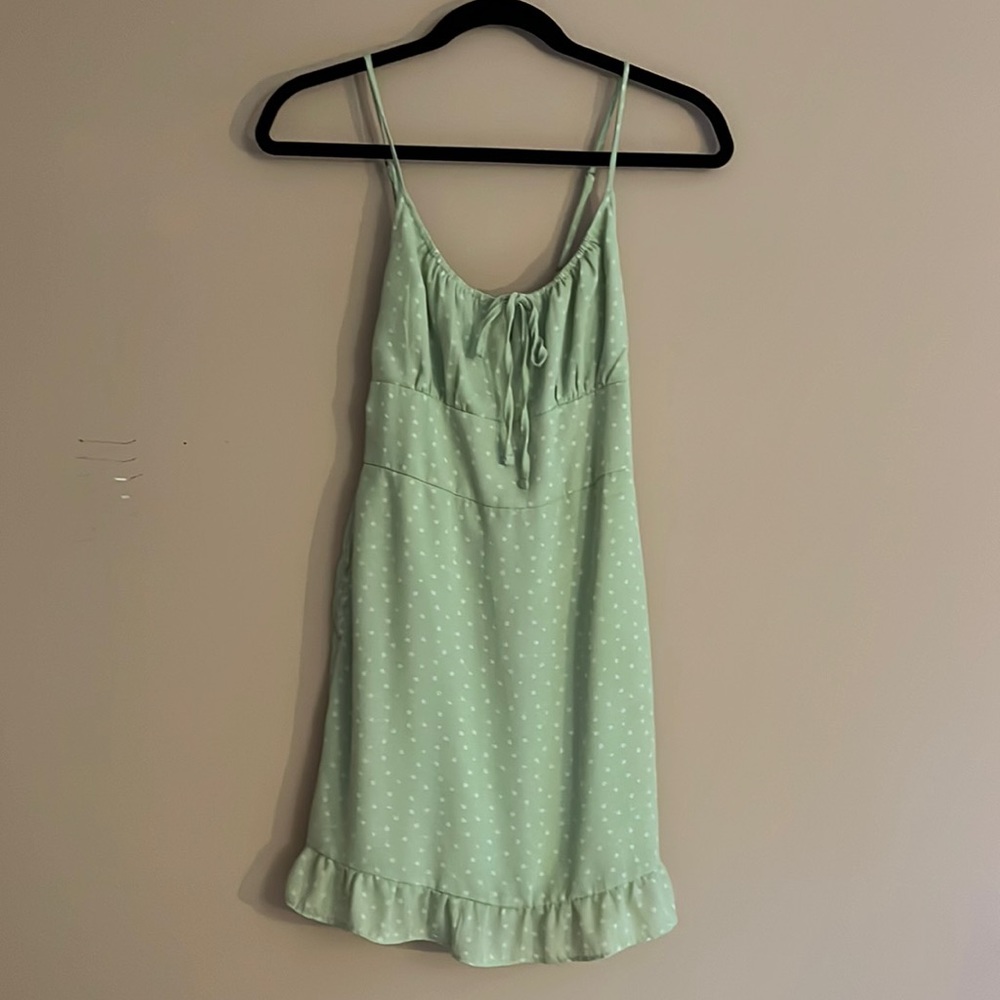 Abercrombie & Fitch green polka dot dress